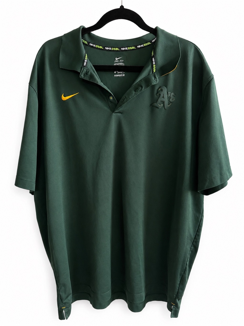 Nike Oakland Athletics A’s Dri-FIT Polo Shirt Men’s Green MLB Baseball XXL